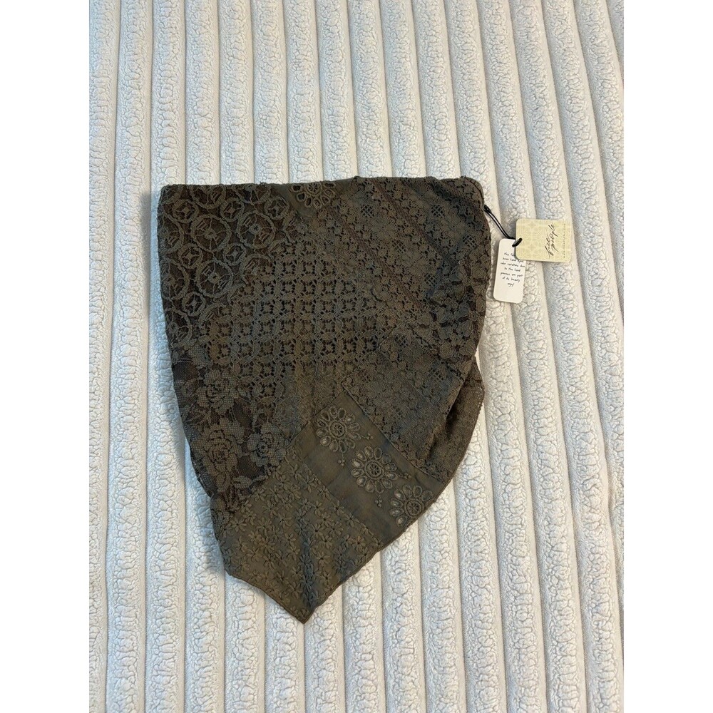 NWT Free People FP One Raya Lace crochet Bandana tube top women XS moss green